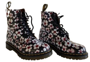 Dr Martens 1460 Pascal Pansy Fayre Red Daisy Floral Leather Ankle Boots US6 UK4 - Picture 1 of 16