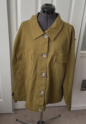 AVA & VIV Target Green Anorak Collared Button-Up Jacket Coat 4X - New w/ Tag - Image 1 of 4