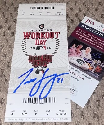 TODD FRAZIER SIGNED 2015 HOME RUN DERBY TICKET JSA CINCINNATI REDS BASEBALL - Image 1 of 2
