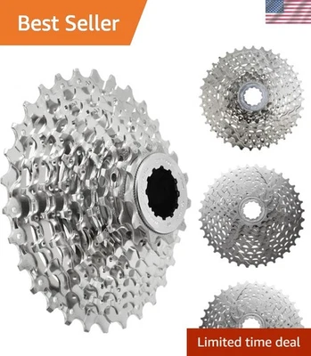 Sleek Silver HG400 9-Speed Bike Cassette 11-32T for Enhanced Performance - Image 1 of 4