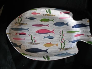 Cath Kidston Fish Shaped Melamine Serving Tray Platter Colourful Fish Design - Picture 1 of 8