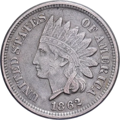 [#639352] United States, Cent, Indian Head, 1862, U.S. Mint, Copper-nickel, AU - Image 1 of 2