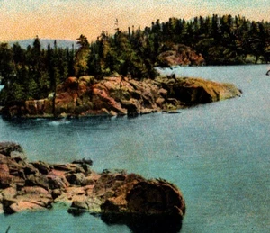 Antique Postcard White Border Shore Lake Superior Copper Country Michigan MI - Picture 1 of 3
