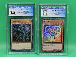 Lot of (OLD LABEL)  CGC 9.5 Dark Magician & Dark Magician Girl (SEQ. CERT.) - Picture 1 of 6