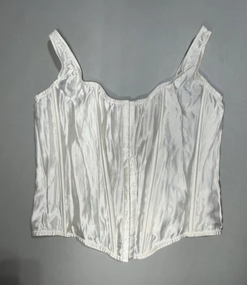 Victoria's Secret The Classic Corset Silk Boned Lace Up Back Ivory - Top Only - Image 1 of 4