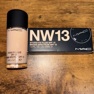 MAC Studio Fix Fluid Foundation NC13 SPF 15 30ml / 1oz –Authentic New in Box - Image 1 of 2