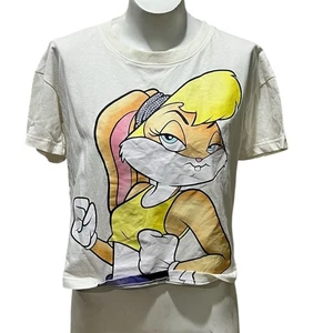 Looney Tunes Lola Bunny Big Print Unisex T-Shirt White Size S - Picture 1 of 11