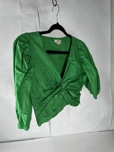 Jason Wu green puff sleeve neck Renaissance blouse top Sz M NWOT - Picture 1 of 4