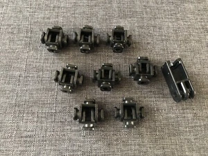 Vintage Fisher Price Construx 8 Black Peg Nut Connector Parts Hinge Swivel Lot - Picture 1 of 4