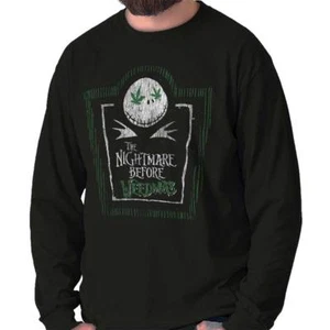 Lustiges Marihuana Nightmare Before Weedmas Langarmshirt für Männer oder Frauen - Bild 1 von 8