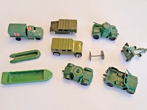 Vintage 1990s Lot of 10 Processed Plastics Military Vehicles Green Tanks Jeeps - Picture 1 of 14