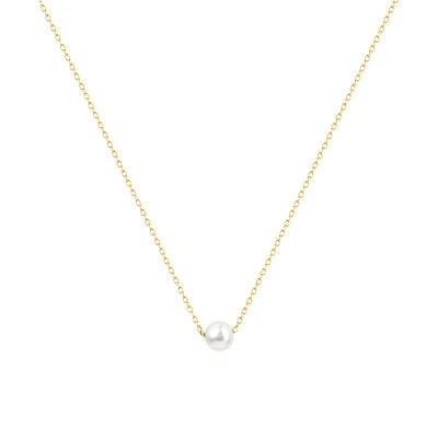 Collier Vivance in argento sterling 925 placcato oro, con 1 perla coltivata d... - Immagine 1 di 3