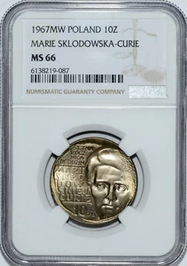 1967 Poland 10 Zlotych, NGC MS 66 - Picture 1 of 2