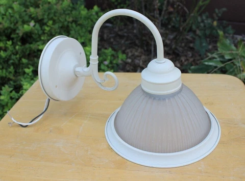 Farmhouse White Shabby Chic Wall Light Fixture With Frosted Globe Indoor Sconce Cover
