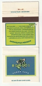 FUNDA MATCHBOOK - BONGOS CUBAN CAFÉ - ORLANDO FLORIDA - RESTAURANTE DISNEY - Imagen 1 de 3