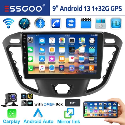DAB+ Android 13 Carplay Autoradio Navi RDS KAM Für Ford Transit Custom 2013-2021 - Bild 1 von 4