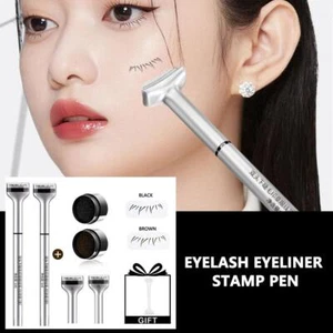 Black/Brown Lower Eyelashes Stamp Pen Waterproof Sweatproof Cosmetic Makeup CS - Picture 1 of 20