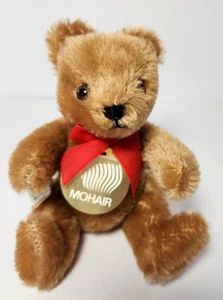 5" Hermann Teddy Bear Original W Germany Soft Mohair Jointed Glass Eyes Wool Tan - Picture 1 of 9