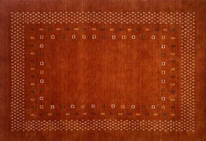 Terracotta Carpet 100% Wool 170x240 CM Hand Woven Orange Oriental Rug ac4 - Picture 1 of 6