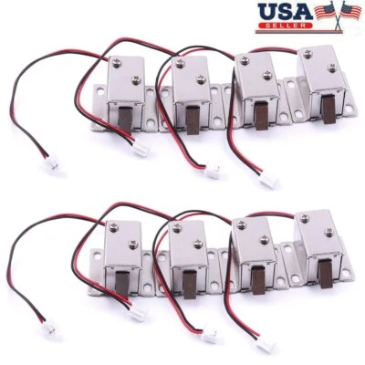 ATOPLEE 4/8XDoor Drawer Tongue Down Electric Lock Assembly Solenoid Slim Design Lock 12V