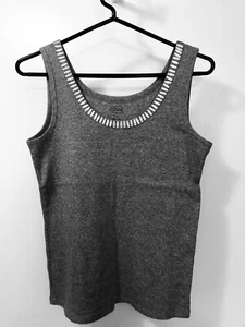 Canotta Talbots TG S scollo a scoop argento paillettes paillettes grigio erica - Foto 1 di 6
