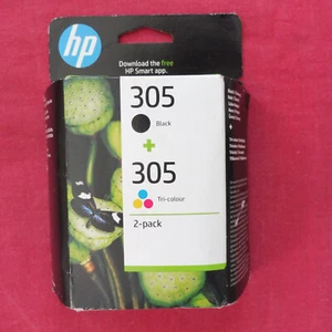 PACK DE DEUX CARTOUCHEs HP = NOIRE + COULEUR 305 - fev 2025 - Photo 1/2