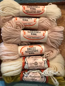 NEW Vintage Dritz Needlepoint Yarn Mixed Lot of 6 Skeins Virgin Wool FREE SHIP! - Picture 1 of 8