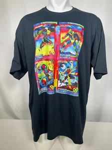 X-Men 90s Trading Cards Rogue Cyclops Colossus Gambit Black T-Shirt Herren 3XL - Bild 1 von 10