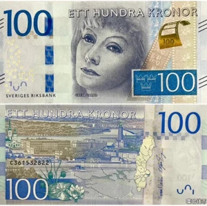 Sweden 100 Kronor P 71 ND 2016 Greta Garbo UNC NEW Banknote - Picture 1 of 2