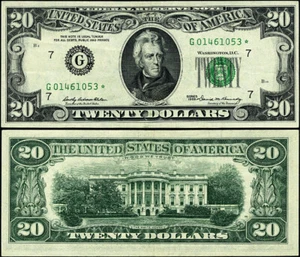 FR. 2067 G* $20 1969 Federal Reserve Note Chicago G-* Block VF+ Star - Picture 1 of 3