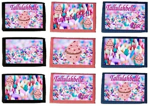 NEW Personalised Childrens Kids YOUR NAME Cupcakes Cake Baking Wallet Purse Gift - Picture 1 of 21