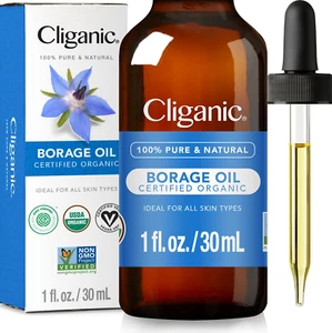 Cliganic Organic Borage Seed Oil for Face 100% Pure Natural Non-Gmo Cold Pressed - Picture 1 of 5
