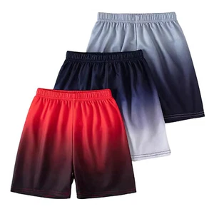 3 Pack Kids Boys Athletic Shorts Gradient Running Gym Bottoms School PE Shorts - Picture 1 of 15