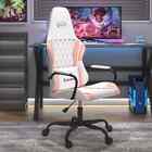 Gaming-Stuhl mit Massagefunktion Wei und Rosa Kunstleder