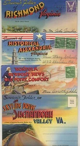 4 libros de postal desplegables de colección de 1930-1940: VIRGINIA HISTÓRICA - Imagen 1 de 3