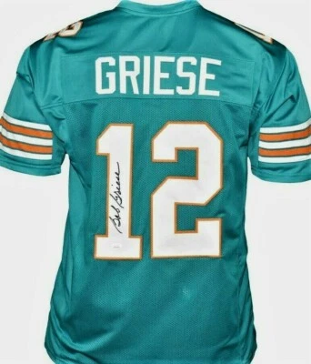 BOB GRIESE  SIGNED CUSTOM PRO STYLE XL  MIAMI TEAL JERSEY, JSA COA #WPP950845 - Image 1 of 4