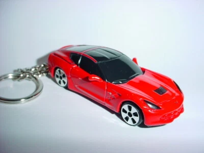 HOT 3D RED 2014 CHEVROLET CORVETTE STINGRAY CUSTOM KEYCHAIN bling vette maisto  - Image 1 of 4