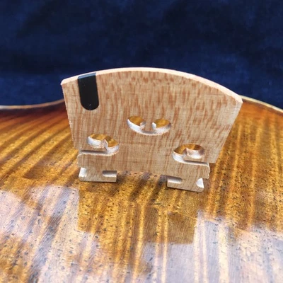 4/4 Violin Bridge Ebony U-Shaped Inlaid E String Bridge - Image 1 of 3