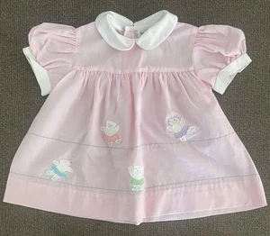 Girl’s Vintage Nannette Short Sleeve Dress Size 24M ~ Pink & Multicolored - Picture 1 of 4