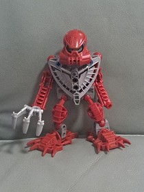 Sarda 2007 Lego Bionicle Karzahni #8940 Set Matoran Figure 47308 Huna Dark Red