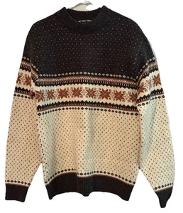 Vintage Thane Pullover Herren L Orlon Acryl Fair Isle Zopfmuster Preppy Fischer 80er - Bild 1 von 6