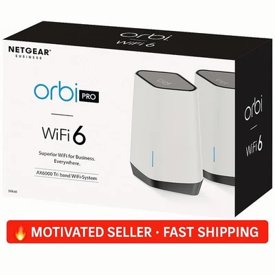 NETGEAR ORBI PRO WIFI 6 MESH ROUTER SXK80, ONE SXR80 + ONE SXS80 - Image 1 of 4
