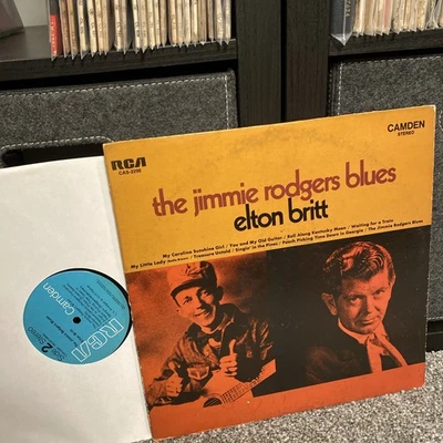 Elton Britt - The Jimmie Rodgers Blues LP Record 1968 RCA Camden Country 33RPM - Image 1 of 4