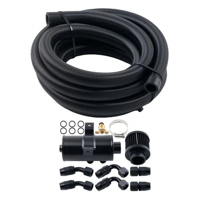 750ml 0.75L Aceite Depósito Lata con Filtro + AN10 10AN manguera de combustible - Imagen 1 de 4