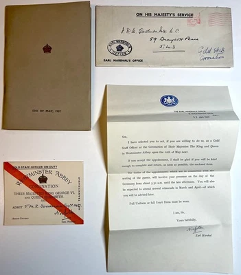 1937 GOLD STAFF OFFICER GUIDE WESTMINSTER ABBEY CORONATION GIRDWOOD GEORGE VI UK - Image 1 of 4