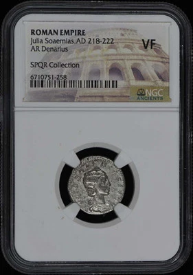 Julia Soaemias,AD 218-222 ROMAN EMPIRE AR Denarius NGC VF20 - Image 1 of 2