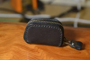 Nuevo mini estuche para monedas de cuero negro sin usar hecho a mano para hombre y mujer’s - Imagen 1 de 10