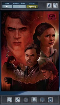 🔥Topps Star Wars Card Trader🔥2024 Chrome Galaxy🔥5cc Mustafar Anakin/Obi/Padmé - Image 1 of 3