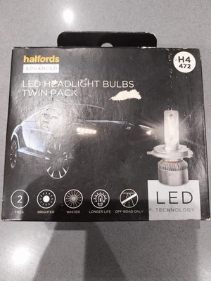H4 LED Headlight Bulbs - Twin Pack - Brand New - Halfords Advanced - Image 1 of 4