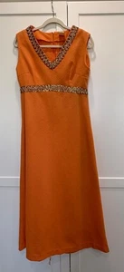 Vintage 1960s Orange and Sequin Dress Costume  - Picture 1 of 5